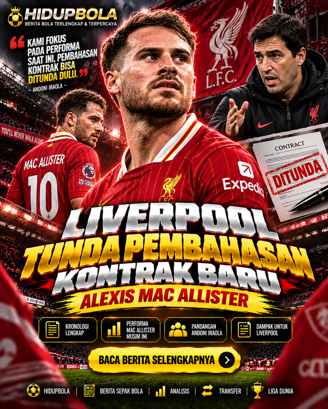 Liverpool Tunda Pembahasan Kontrak Baru Alexis Mac Allister
